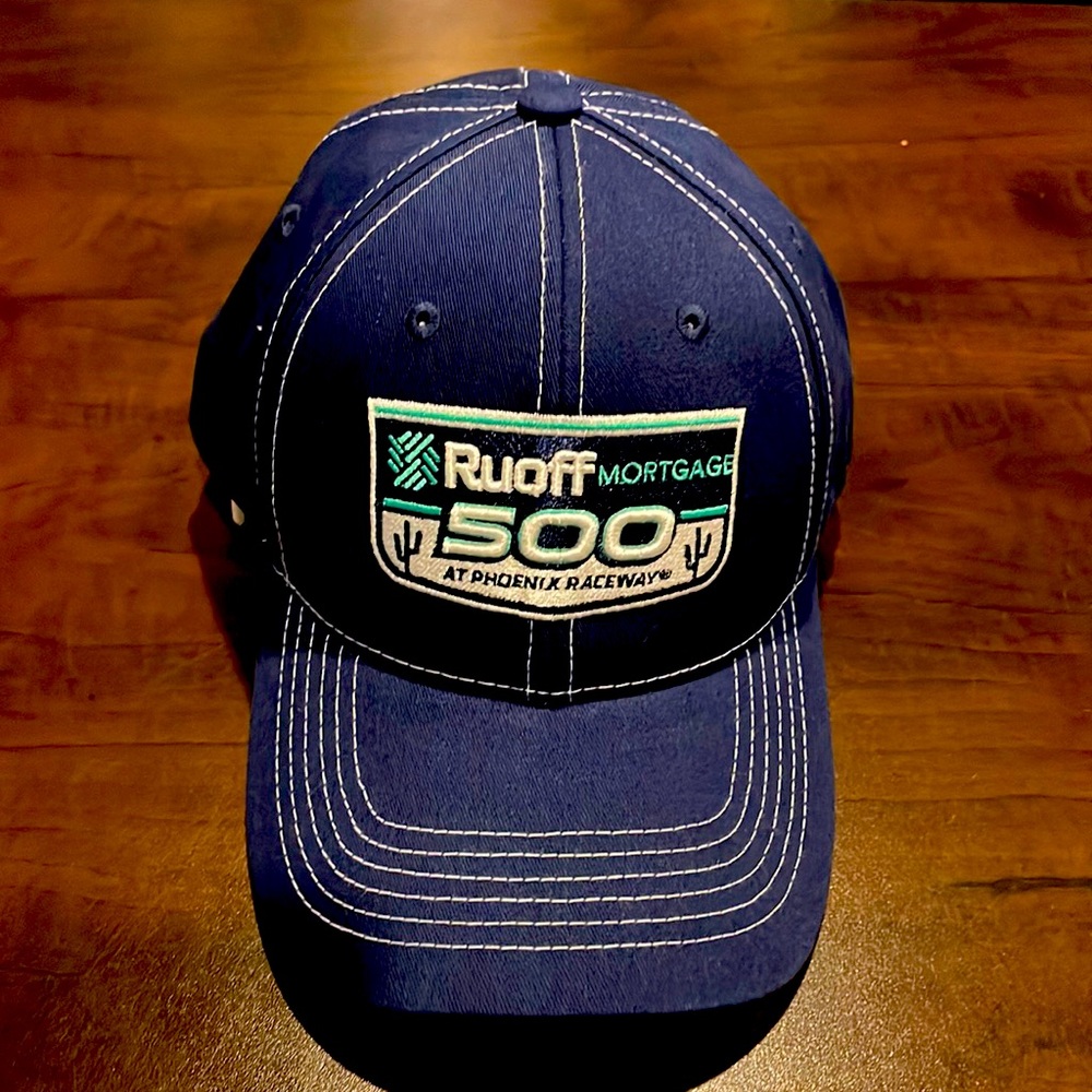 NASCAR, phoenix, raceway, hat, sponsored by Ruoff mortgage adjustable